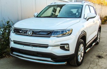 Защита переднего бампера Slitkoff (d57) Changan CS35 Plus (2018-2022) дорестайлинг