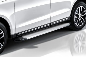 13 349 р. Пороги алюминиевые Slitkoff  Changan CS35 Plus (2018-2022) дорестайлинг (Optima Silver)  с доставкой в г. Керчь. Увеличить фотографию 2