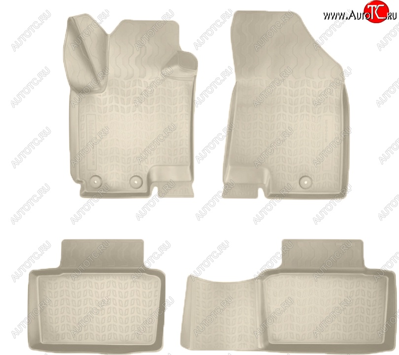2 599 р. Коврики салонные Noplast (3D)  Changan CS35 Plus (2018-2022) дорестайлинг (Бежевые)  с доставкой в г. Керчь
