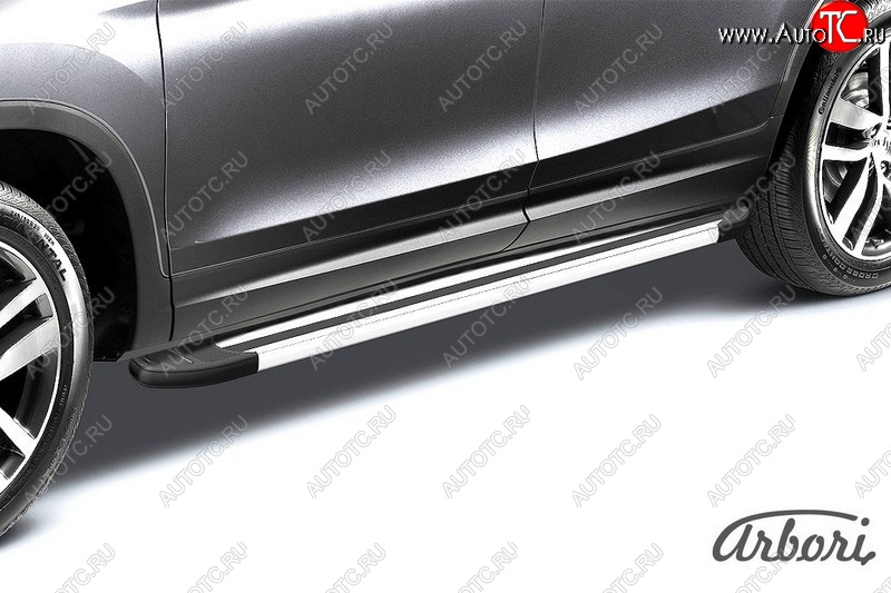 11 519 р. Порожки для ног Arbori Luxe Silver Chery Tiggo T11 рестайлинг (2013-2016)  с доставкой в г. Керчь