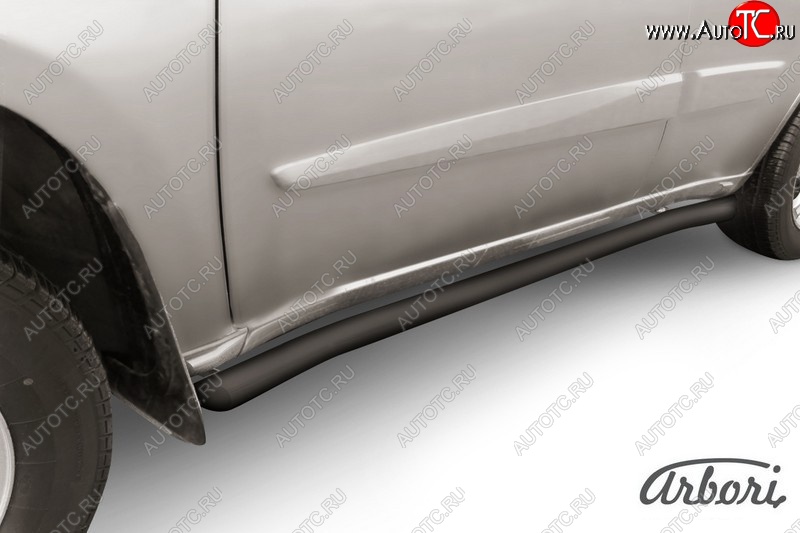 6 749 р. Защита штатных порогов Arbori (черная, с гибами, d57 mm) Chery Tiggo T11 рестайлинг (2013-2016)  с доставкой в г. Керчь