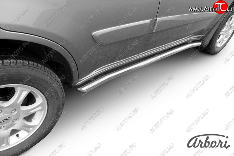 12 869 р. Защита штатных порогов Arbori (легированная сталь, с гибами, d76 mm). Chery Tiggo T11 рестайлинг (2013-2016)  с доставкой в г. Керчь