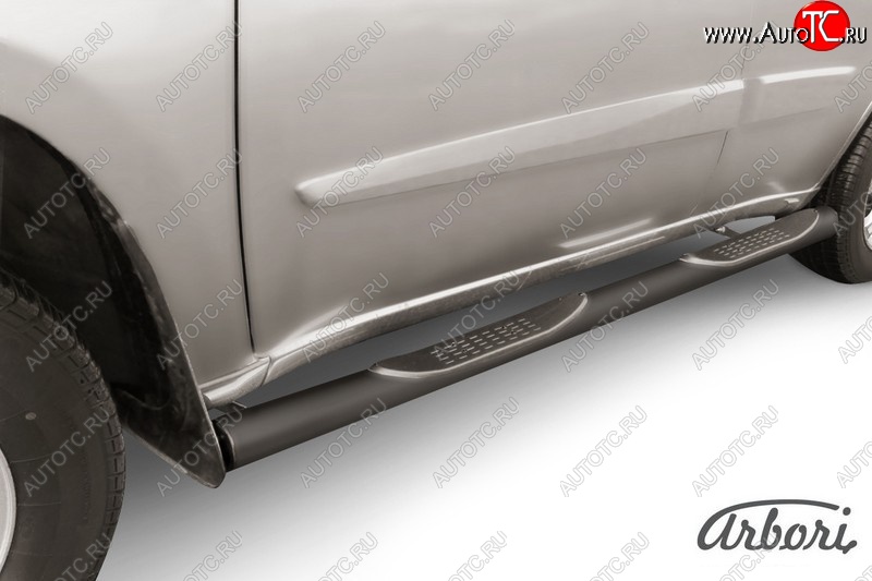 13 699 р. Защита штатных порогов Arbori (с проступью, черная, d76 mm). Chery Tiggo T11 рестайлинг (2013-2016)  с доставкой в г. Керчь