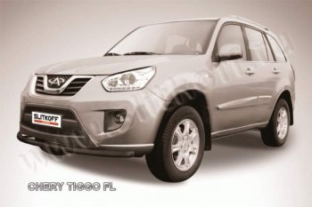Защита переднего бампера из трубы d57 Slitkoff Chery Tiggo T11 (2013-2016) рестайлинг