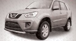 Одинарная защита переднего бампера диаметром 76 мм Slitkoff Chery Tiggo T11 (2013-2016) рестайлинг