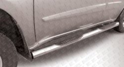 Защита порогов из трубы d76 мм с пластиковыми вставками для ног Slitkoff Chery Tiggo T11 (2013-2016) рестайлинг