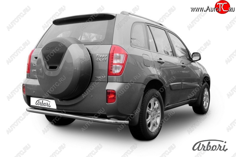 11 429 р. Защита заднего бампера Arbori (легированная сталь, 1 труба d57 mm). Chery Tiggo T11 рестайлинг (2013-2016)  с доставкой в г. Керчь
