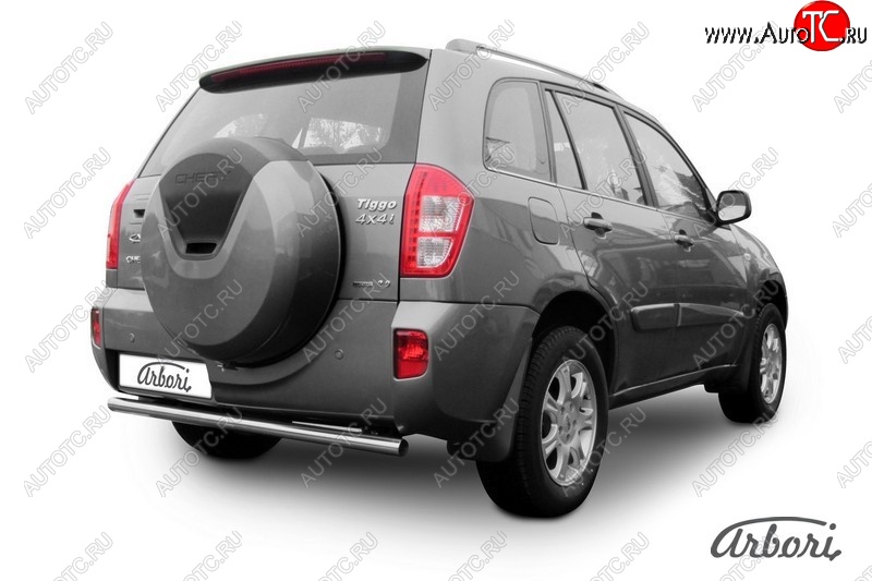 7 739 р. Защита заднего бампера Arbori (легированная сталь, 1 труба d57 mm). Chery Tiggo T11 рестайлинг (2013-2016)  с доставкой в г. Керчь