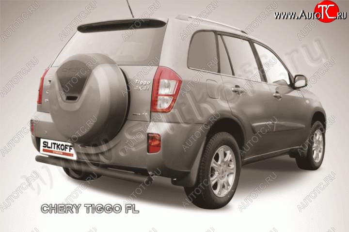 5 849 р. Защита заднего бампера из трубы d76 Slitkoff  Chery Tiggo T11 (2013-2016) рестайлинг (Цвет: серебристый)  с доставкой в г. Керчь