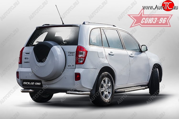 10 439 р. Защита заднего бампера из двух боковых уголков (d60) Souz-96 Chery Tiggo T11 рестайлинг (2013-2016)  с доставкой в г. Керчь