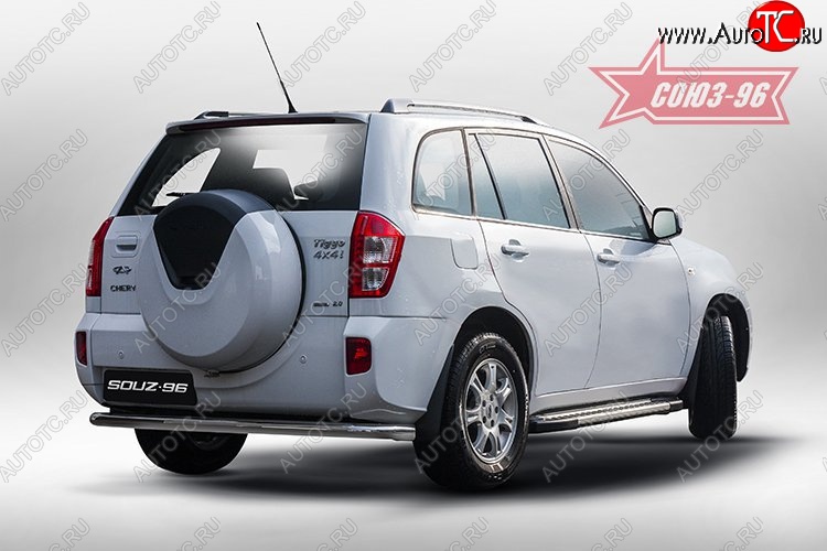 11 339 р. Защита заднего бампера из длинной трубы d60 Souz-96 Chery Tiggo T11 рестайлинг (2013-2016)  с доставкой в г. Керчь