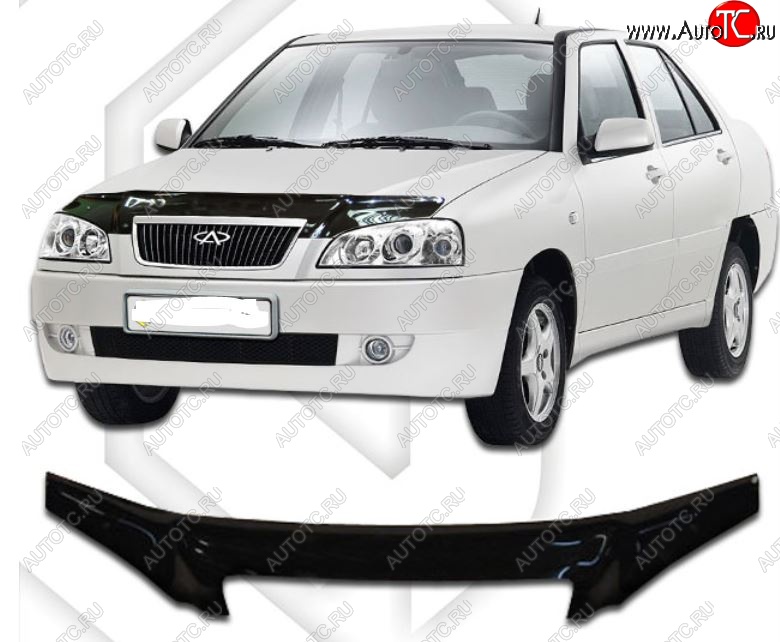 2 079 р. Дефлектор капота CA-Plastic Chery Amulet (Corda) A15 лифтбэк (2003-2010) (Classic черный, Без надписи) с доставкой в г. Керчь Увеличить фотографию 1 2 079 р. Дефлектор капота CA-Plastic Chery Amulet (Corda) A15 лифтбэк (2003-2010) (Classic черный, Без надписи) с доставкой в г. Керчь