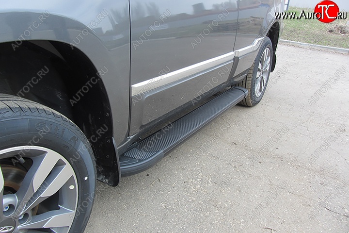 13 099 р. Алюминиевые пороги для ног Slitkoff (Optima) Chery Tiggo 3 (2014-2020) (Чёрные)  с доставкой в г. Керчь