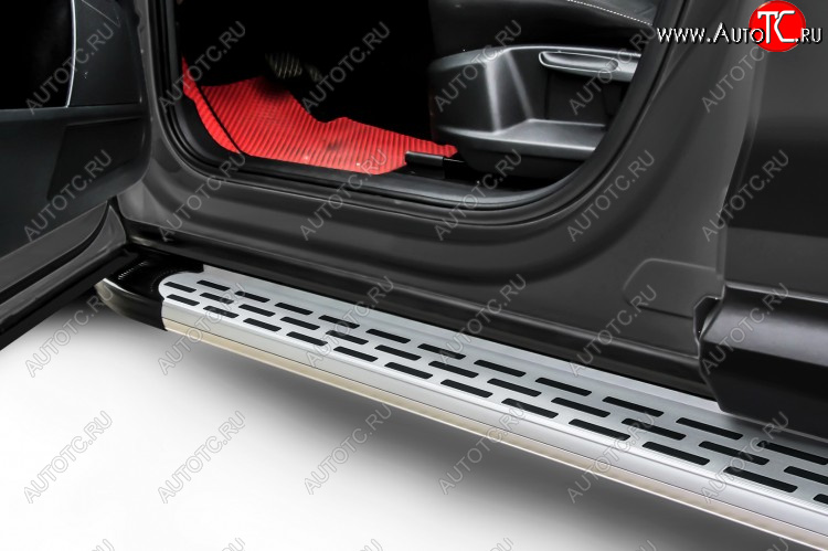 16 999 р. Пороги алюминиевые Slitkoff  Chery Tiggo 3 (2014-2020) (Premium Silver)  с доставкой в г. Керчь