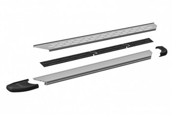 16 999 р. Пороги алюминиевые Slitkoff  Chery Tiggo 3 (2014-2020) (Premium Silver)  с доставкой в г. Керчь. Увеличить фотографию 3