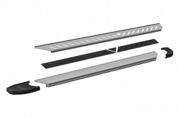 16 999 р. Пороги алюминиевые Slitkoff  Chery Tiggo 3 (2014-2020) (Elite Silver)  с доставкой в г. Керчь. Увеличить фотографию 4