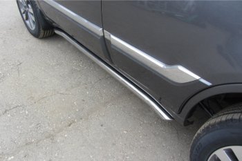 Защита порогов Slitkoff (Ø 57 мм, с гибами) Chery Tiggo 3 (2014-2020) (Полированная нержавейка)