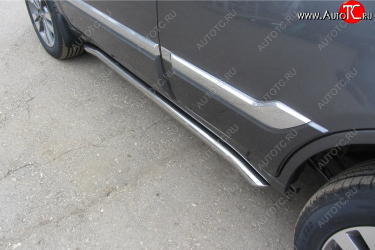 15 649 р. Защита порогов Slitkoff (Ø 57 мм, с гибами)  Chery Tiggo 3 (2014-2020) (Полированная нержавейка)  с доставкой в г. Керчь