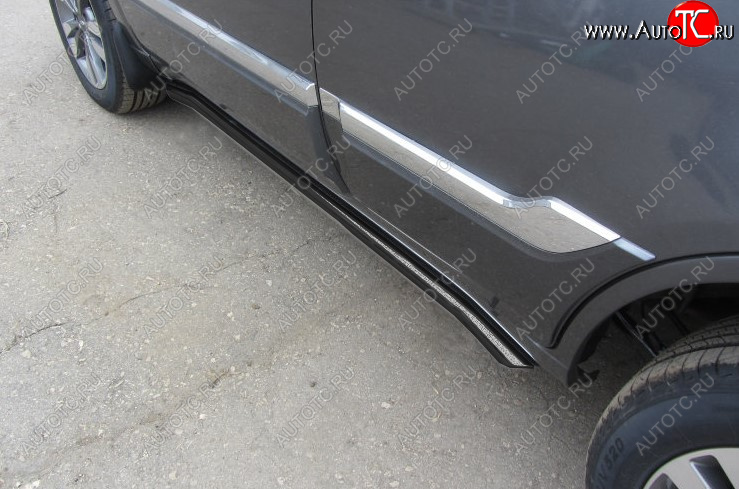 11 699 р. Защита порогов Slitkoff (Ø 57 мм, с гибами)  Chery Tiggo 3 (2014-2020) (Цвет: черный)  с доставкой в г. Керчь