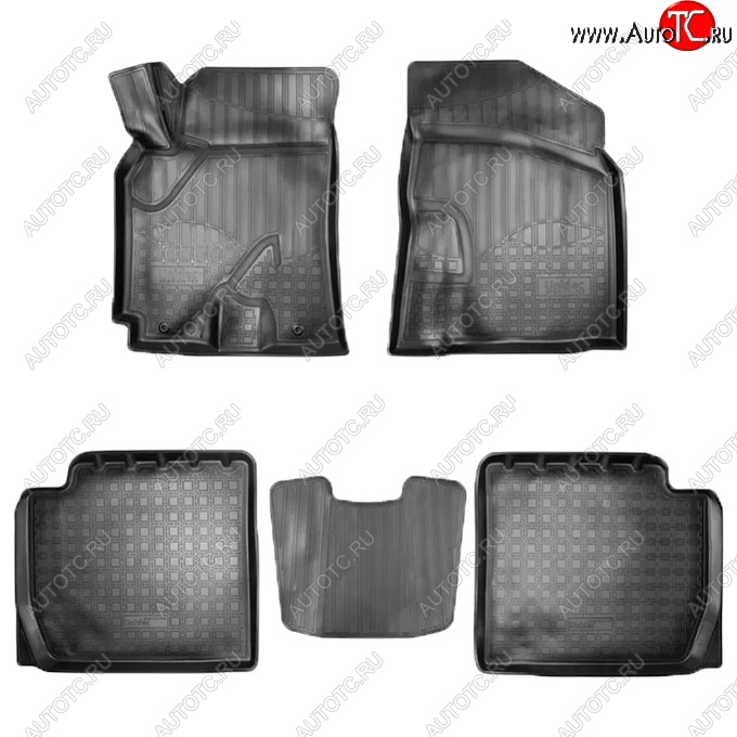 2 649 р. Коврики салонные Noplast (3D)  Chery Tiggo 3 (2014-2020) (Черные)  с доставкой в г. Керчь