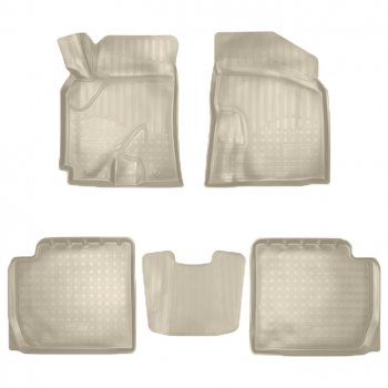 Коврики салонные Noplast (3D) Chery Tiggo 3 (2014-2020) (Бежевые)