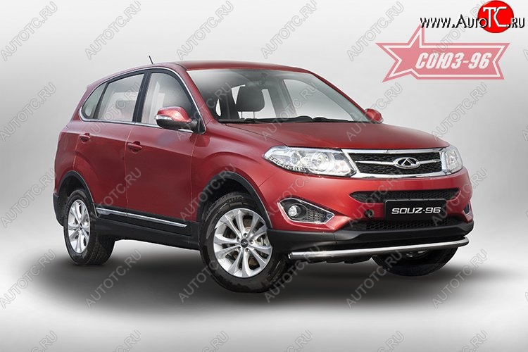 12 536 р. Защита переднего бампера одинарная Souz-96 (d60) Chery Tiggo 5 (T21) дорестайлинг (2014-2017)  с доставкой в г. Керчь