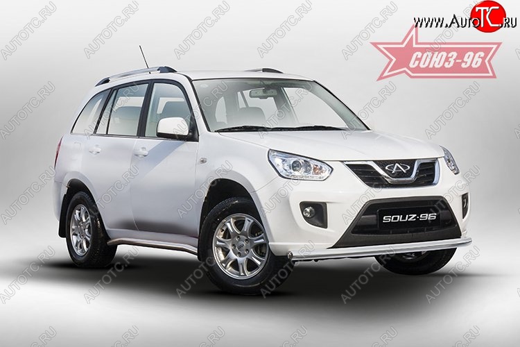 12 239 р. Защита переднего бампера одинарная Souz-96 (d60) Chery Tiggo T11 рестайлинг (2013-2016)  с доставкой в г. Керчь