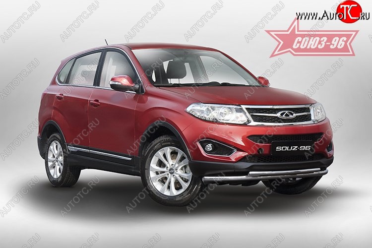 15 839 р. Защита переднего бампера одинарная Souz-96 (d60/42) Chery Tiggo 5 (T21) дорестайлинг (2014-2017)  с доставкой в г. Керчь