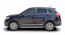 52 949 р. Защита порогов из круглой трубы диаметром 63 мм Russtal Chery Tiggo 5 (T21) дорестайлинг (2014-2017) (Защита порогов с со скосами на торцах (вариант 1))  с доставкой в г. Керчь. Увеличить фотографию 3