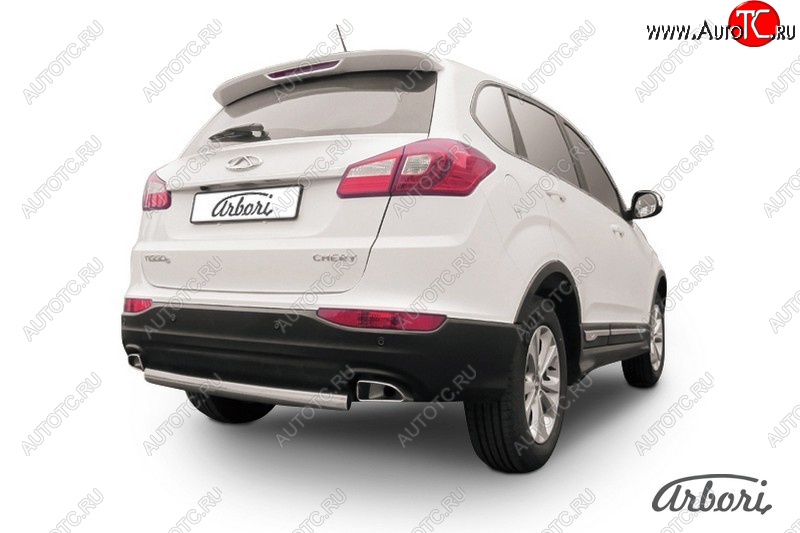 7 181 р. Защита заднего бампера Arbori (легированная сталь, 1 труба d57 mm). Chery Tiggo 5 (T21) дорестайлинг (2014-2017)  с доставкой в г. Керчь