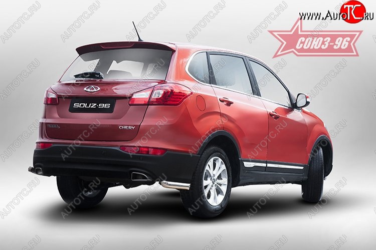 10 439 р. Защита заднего бампера из боковых уголков (d60) Souz-96 Chery Tiggo 5 (T21) дорестайлинг (2014-2017)  с доставкой в г. Керчь