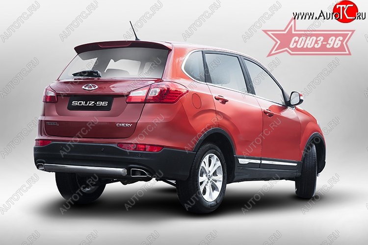 12 149 р. Защита заднего бампера Souz-96 (овал 75х42) Chery Tiggo 5 (T21) дорестайлинг (2014-2017)  с доставкой в г. Керчь