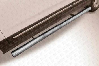 Защита порогов Slitkoff (Ø 76 мм, труба) Chery Tiggo 5  (T21) (2014-2017) дорестайлинг (Цвет: серебристый)