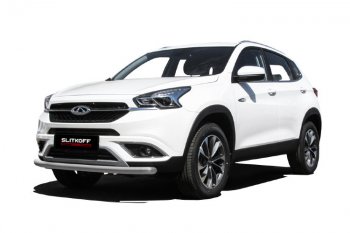 Защита переднего бампера Slitkoff (Ø 57 мм) Chery Tiggo 7 (2016-2020)