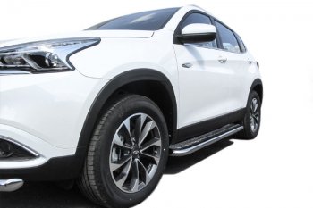 17 899 р. Защита порогов Slitkoff (Ø 57 мм, с листом) Chery Tiggo 7 (2016-2020)  с доставкой в г. Керчь. Увеличить фотографию 3