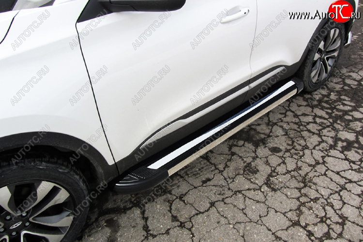 11 189 р. Пороги алюминиевые Luxe Black 1700 черные на  Chery Tiggo 4 (2018-2023) 1-ый рестайлинг (Luxe Black)  с доставкой в г. Керчь