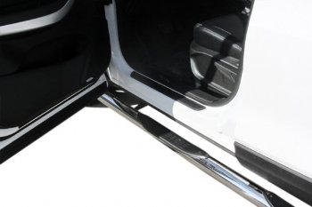17 899 р. Защита порогов Slitkoff (Ø 76 мм, с проступями)  Chery Tiggo 4 (2018-2023) 1-ый рестайлинг (Полированная нержавейка)  с доставкой в г. Керчь. Увеличить фотографию 2