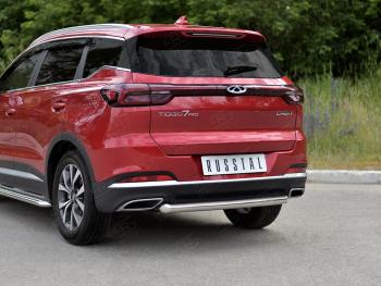 13 999 р. Защита заднего бампера (Ø63 мм, дуга, нержавейка) SLITKOFF  Chery Tiggo 7 PRO (2019-2025)  с доставкой в г. Керчь. Увеличить фотографию 2