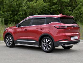 13 999 р. Защита заднего бампера (Ø63 мм, дуга, нержавейка) SLITKOFF  Chery Tiggo 7 PRO (2019-2025)  с доставкой в г. Керчь. Увеличить фотографию 3