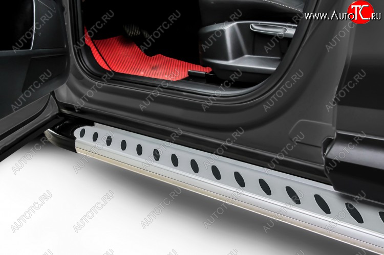 17 399 р. Пороги алюминиевые Slitkoff  Chery Tiggo 7 PRO (2019-2025) (Prestige Silver)  с доставкой в г. Керчь
