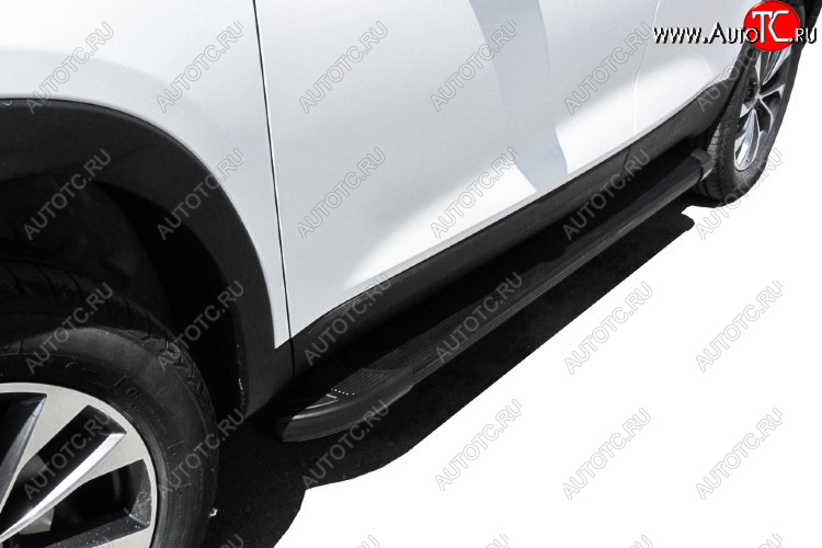 13 349 р. Пороги алюминиевые Slitkoff  Chery Tiggo 7 - Tiggo 7 PRO (Optima Black )  с доставкой в г. Керчь