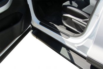 13 349 р. Пороги алюминиевые Slitkoff  Chery Tiggo 7 - Tiggo 7 PRO (Optima Black )  с доставкой в г. Керчь. Увеличить фотографию 2