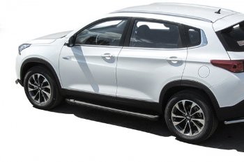 13 349 р. Пороги алюминиевые Slitkoff  Chery Tiggo 7 - Tiggo 7 PRO (Optima Black )  с доставкой в г. Керчь. Увеличить фотографию 4