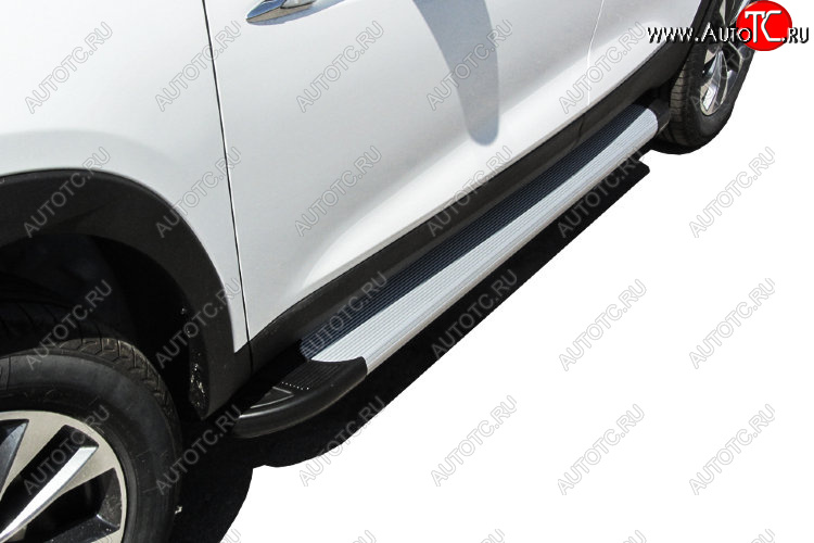 13 349 р. Пороги алюминиевые Slitkoff  Chery Tiggo 7 - Tiggo 7 PRO (Optima Silver)  с доставкой в г. Керчь