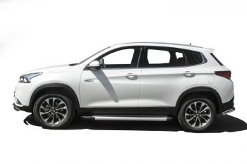 13 349 р. Пороги алюминиевые Slitkoff  Chery Tiggo 7 - Tiggo 7 PRO (Optima Silver)  с доставкой в г. Керчь. Увеличить фотографию 4