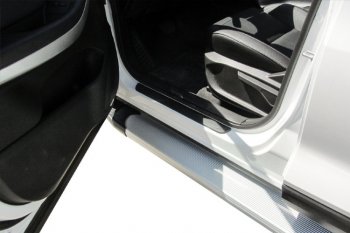 13 349 р. Пороги алюминиевые Slitkoff  Chery Tiggo 7 - Tiggo 7 PRO (Optima Silver)  с доставкой в г. Керчь. Увеличить фотографию 5