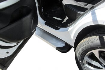 13 349 р. Пороги алюминиевые Slitkoff  Chery Tiggo 7 - Tiggo 7 PRO (Optima Silver)  с доставкой в г. Керчь. Увеличить фотографию 2