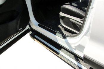 11 299 р. Пороги алюминиевые Slitkoff  Chery Tiggo 7 - Tiggo 7 PRO (Luxe Black)  с доставкой в г. Керчь. Увеличить фотографию 4