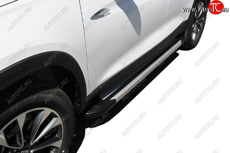 10 699 р. Пороги алюминиевые Slitkoff  Chery Tiggo 7 - Tiggo 7 PRO (Luxe Silver)  с доставкой в г. Керчь