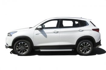 17 399 р. Пороги алюминиевые Slitkoff  Chery Tiggo 7 - Tiggo 7 PRO (Standart Silver)  с доставкой в г. Керчь. Увеличить фотографию 4